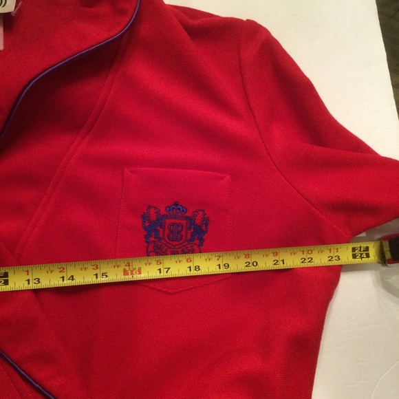 VTG Bill Blass Red Belted Wrap Robe Unisex Size Large - Picture 7 of 9